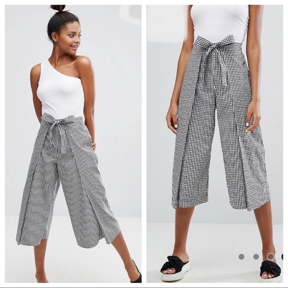ASOS gingham tie waist pants